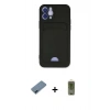 MARSİLYAN™- iPhone 12 Kılıf Vadi Çizgi Prime - Siyah Joko Magic 5D Hayalet Cam + Metal Kamera Lens Koruma Cam - MI