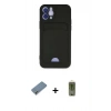 MARSİLYAN™- iPhone 12 Kılıf Vadi Çizgi Prime - Siyah Joko Magic 5D Hayalet Cam + Metal Kamera Lens Koruma Cam - AKYL
