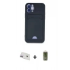 MARSİLYAN™- iPhone 12 Kılıf Vadi Çizgi Prime - Siyah Joko Magic 5D Hayalet Cam + Mor Rainbow Kamera Lens Koruma Cam