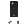 MARSİLYAN™- iPhone 12 Kılıf Vadi Çizgi Prime - Siyah Joko Magic 5D Hayalet Cam + Shine Kamera Lens Koruma Cam - PE