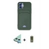 MARSİLYAN™- iPhone 12 Kılıf Vadi Çizgi Prime - Siyah Joko Magic 5D Hayalet Cam + Raze Metal Kamera Lens - MI