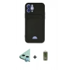 MARSİLYAN™- iPhone 12 Kılıf Vadi Çizgi Prime - Siyah Joko Magic 5D Hayalet Cam + Raze Metal Kamera Lens - MI
