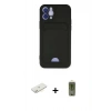 MARSİLYAN™- iPhone 12 Kılıf Vadi Çizgi Prime - Siyah Joko Magic 5D Hayalet Cam + Renkli Kamera Lens Koruma Cam - SI