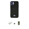 MARSİLYAN™- iPhone 12 Kılıf Vadi Çizgi Prime - Siyah Joko Magic 5D Hayalet Cam + Renkli Kamera Lens Koruma Cam - SI
