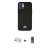 MARSİLYAN™- iPhone 12 Kılıf Vadi Çizgi Prime - Siyah Joko Magic 5D Hayalet Cam + Rainbow Kamera Lens Koruma Cam - YL