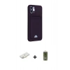 MARSİLYAN™- iPhone 12 Kılıf Vadi Çizgi Prime - Siyah Joko Magic 5D Hayalet Cam + Renkli Kamera Lens Koruma Cam - YL