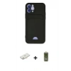 MARSİLYAN™- iPhone 12 Kılıf Vadi Çizgi Prime - Siyah Joko Magic 5D Hayalet Cam + Renkli Kamera Lens Koruma Cam - YL
