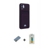 MARSİLYAN™- iPhone 12 Kılıf Vadi Çizgi Prime - Siyah Polymer Nano Ekran Koruyucu + Metal Kamera Lens Koruma Cam - GD