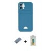 MARSİLYAN™- iPhone 12 Kılıf Vadi Çizgi Prime - Siyah Polymer Nano Ekran Koruyucu + Shine Kamera Lens Koruma Cam - GS