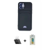 MARSİLYAN™- iPhone 12 Kılıf Vadi Çizgi Prime - Siyah Polymer Nano Ekran Koruyucu + Kamera Lens Koruma Cam - SF