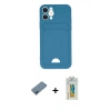 MARSİLYAN™- iPhone 12 Kılıf Vadi Çizgi Prime - Siyah Polymer Nano Ekran Koruyucu + Metal Kamera Lens Koruma Cam - MI