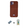 MARSİLYAN™- iPhone 12 Kılıf Vadi Çizgi Prime - Siyah Polymer Nano Ekran Koruyucu + Metal Kamera Lens Koruma Cam - MI