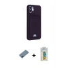 MARSİLYAN™- iPhone 12 Kılıf Vadi Çizgi Prime - Siyah Polymer Nano Ekran Koruyucu + Metal Kamera Lens Koruma Cam - MI
