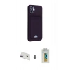 MARSİLYAN™- iPhone 12 Kılıf Vadi Çizgi Prime - Siyah Polymer Nano Ekran Koruyucu + Rainbow Kamera Lens Koruma Cam - MR