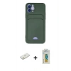 MARSİLYAN™- iPhone 12 Kılıf Vadi Çizgi Prime - Siyah Polymer Nano Ekran Koruyucu + Renkli Kamera Lens Koruma Cam - TU
