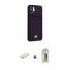 MARSİLYAN™- iPhone 12 Kılıf Vadi Çizgi Prime - Siyah Polymer Nano Ekran Koruyucu + Renkli Kamera Lens Koruma Cam - TU