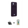 MARSİLYAN™- iPhone 12 Kılıf Vadi Çizgi Prime - Siyah Polymer Nano Ekran Koruyucu + Kamera Lens Koruma Cam - SF