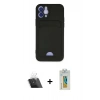 MARSİLYAN™- iPhone 12 Kılıf Vadi Çizgi Prime - Siyah Polymer Nano Ekran Koruyucu + Kamera Lens Koruma Cam - SF