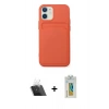 MARSİLYAN™- iPhone 12 Kılıf Vadi Çizgi Prime - Siyah Polymer Nano Ekran Koruyucu + Kamera Lens Koruma Cam - SF