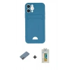 MARSİLYAN™- iPhone 12 Kılıf Vadi Çizgi Prime - Siyah Polymer Nano Ekran Koruyucu + Shine Kamera Lens Koruma Cam - PE