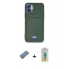 MARSİLYAN™- iPhone 12 Kılıf Vadi Çizgi Prime - Siyah Polymer Nano Ekran Koruyucu + Shine Kamera Lens Koruma Cam - MI