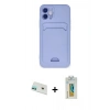 MARSİLYAN™- iPhone 12 Kılıf Vadi Çizgi Prime - Siyah Polymer Nano Ekran Koruyucu + Yeşil Rainbow Kamera Lens Koruma Cam