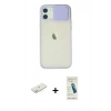 MARSİLYAN™- iPhone 12 Kılıf Vadi Çizgi - Şeffaf Pasifik Cam Ekran Koruyucu + Renkli Kamera Lens Koruma Cam - SI