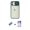 MARSİLYAN™- iPhone 12 Kılıf Vadi Çizgi - Siyah Bilvis 5in1 3D Magic Cam Ekran Koruyucu + Shine Kamera Lens Koruma Cam - MI
