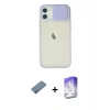 MARSİLYAN™- iPhone 12 Kılıf Vadi Çizgi - Siyah Bilvis 5in1 3D Magic Cam Ekran Koruyucu + Shine Kamera Lens Koruma Cam - MI