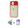 MARSİLYAN™- iPhone 12 Kılıf Vadi Çizgi - Siyah Bilvis 5in1 3D Magic Cam Ekran Koruyucu + Raze Metal Kamera Lens - KI