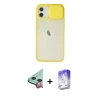 MARSİLYAN™- iPhone 12 Kılıf Vadi Çizgi - Siyah Bilvis 5in1 3D Magic Cam Ekran Koruyucu + Raze Metal Kamera Lens - KI
