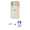 MARSİLYAN™- iPhone 12 Kılıf Vadi Çizgi - Siyah Bilvis 5in1 3D Magic Cam Ekran Koruyucu + Renkli Kamera Lens Koruma Cam - SI
