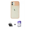 MARSİLYAN™- iPhone 12 Kılıf Vadi Çizgi - Siyah Bilvis 5in1 3D Magic Cam Ekran Koruyucu + Kamera Lens Koruma Cam - SF