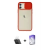 MARSİLYAN™- iPhone 12 Kılıf Vadi Çizgi - Siyah Bilvis 5in1 3D Magic Cam Ekran Koruyucu + Kamera Lens Koruma Cam - SF