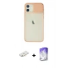 MARSİLYAN™- iPhone 12 Kılıf Vadi Çizgi - Siyah Bilvis 5in1 3D Magic Cam Ekran Koruyucu + Renkli Kamera Lens Koruma Cam - YL