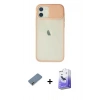 MARSİLYAN™- iPhone 12 Kılıf Vadi Çizgi - Siyah Bilvis 5in1 5D Magic Hayalet Cam Ekran Koruyucu + Metal Kamera Lens Koruma Cam - GD
