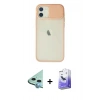 MARSİLYAN™- iPhone 12 Kılıf Vadi Çizgi - Siyah Bilvis 5in1 5D Magic Hayalet Cam Ekran Koruyucu + Mavi Raze Metal Kamera Lens