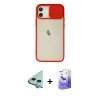 MARSİLYAN™- iPhone 12 Kılıf Vadi Çizgi - Siyah Bilvis 5in1 5D Magic Hayalet Cam Ekran Koruyucu + Mavi Raze Metal Kamera Lens