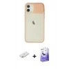 MARSİLYAN™- iPhone 12 Kılıf Vadi Çizgi - Siyah Bilvis 5in1 5D Magic Hayalet Cam Ekran Koruyucu + Renkli Kamera Lens Koruma Cam - SI