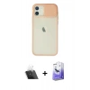 MARSİLYAN™- iPhone 12 Kılıf Vadi Çizgi - Siyah Bilvis 5in1 5D Magic Hayalet Cam Ekran Koruyucu + Şeffaf Kamera Lens Koruma Cam