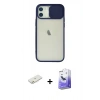 MARSİLYAN™- iPhone 12 Kılıf Vadi Çizgi - Siyah Bilvis 5in1 5D Magic Hayalet Cam Ekran Koruyucu + Renkli Kamera Lens Koruma Cam - TU