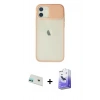 MARSİLYAN™- iPhone 12 Kılıf Vadi Çizgi - Siyah Bilvis 5in1 5D Magic Hayalet Cam Ekran Koruyucu + Rainbow Kamera Lens Koruma Cam - YL