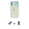 MARSİLYAN™- iPhone 12 Kılıf Vadi Çizgi - Siyah Joko Magic 5D Hayalet Cam + Metal Kamera Lens Koruma Cam - GD