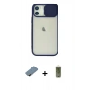 MARSİLYAN™- iPhone 12 Kılıf Vadi Çizgi - Siyah Joko Magic 5D Hayalet Cam + Shine Kamera Lens Koruma Cam - GD