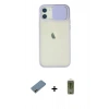 MARSİLYAN™- iPhone 12 Kılıf Vadi Çizgi - Siyah Joko Magic 5D Hayalet Cam + Shine Kamera Lens Koruma Cam - GD
