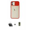 MARSİLYAN™- iPhone 12 Kılıf Vadi Çizgi - Siyah Joko Magic 5D Hayalet Cam + Kamera Lens Koruma Cam - SF