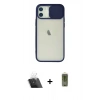 MARSİLYAN™- iPhone 12 Kılıf Vadi Çizgi - Siyah Joko Magic 5D Hayalet Cam + Kamera Lens Koruma Cam - SF