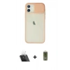 MARSİLYAN™- iPhone 12 Kılıf Vadi Çizgi - Siyah Joko Magic 5D Hayalet Cam + Kamera Lens Koruma Cam - SF