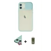 MARSİLYAN™- iPhone 12 Kılıf Vadi Çizgi - Siyah Joko Magic 5D Hayalet Cam + Raze Metal Kamera Lens - KI
