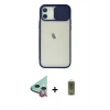 MARSİLYAN™- iPhone 12 Kılıf Vadi Çizgi - Siyah Joko Magic 5D Hayalet Cam + Raze Metal Kamera Lens - KI
